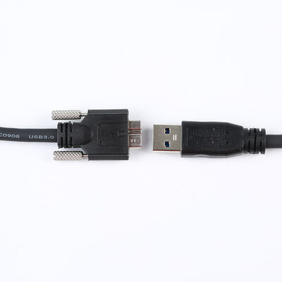 USB 3.0 Industrial Vision High-Flex Drag Chain Cable – Type-A to Micro-B with Screw Lock
